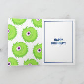 Furry Monster Blue Birthday Karte (Innenseite)