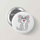 Furry Niedlich Cat Ästhetische Happy Cat Clipart Z Button (Vorne & Hinten)