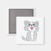 Furry Niedlich Cat Ästhetische Happy Cat Clipart Z Magnet (Vorderseite/Rückseite)