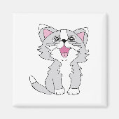 Furry Niedlich Cat Ästhetische Happy Cat Clipart Z Magnet (Vorne)