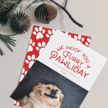 Furry Pawliday Typografie | Pet Themed Foto White Feiertagskarte<br><div class="desc">Feiern Sie die Feiertage mit Ihren zornigen Freunden. Diese verspielte,  mit einem Haustier gestaltete Urlaubsfotokarte besticht durch moderne Vintage Typografie und ein handgefertigtes Ambiente. Fügen Sie Ihr eigenes Foto und Text hinzu,  um es ganz zu Ihrem eigenen zu machen. Sie können sogar die Farben anpassen.</div>