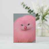 Furry Pink Critter Postkarte (Stehend Vorderseite)