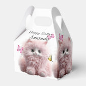 Furry Pink Kitten & Butterfliegen Oster Geschenkschachtel (Rückseite)