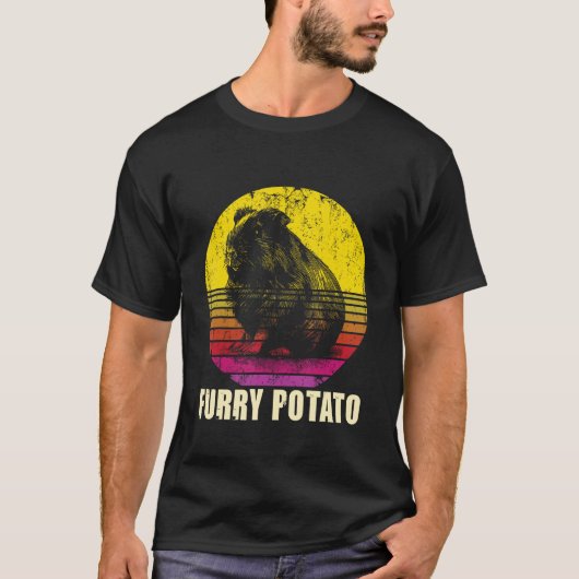 Furry Potato - Retro Vintage Guinea Schweinehalter T-Shirt (Vorderseite)