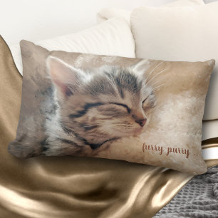 Furry Purry Kitty Fine Art Pillow Lendenkissen
