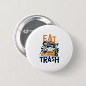 Furry Raccoon mit Trash Text essen Button (Vorne & Hinten)