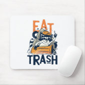 Furry Raccoon mit Trash Text essen Mousepad (Mit Mouse)