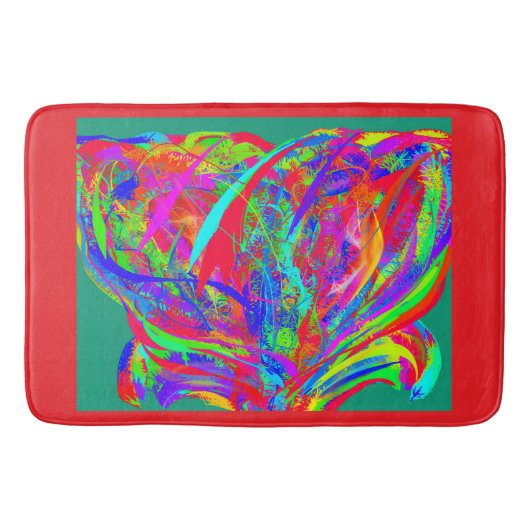 Furry Rainbow Colored Flower Badematte (Vorderseite)