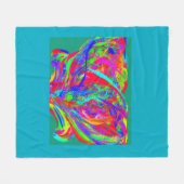 Furry Rainbow Colored Flower Fleecedecke (Vorderseite (Horizontal))