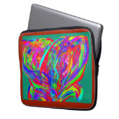 Furry Rainbow Colored Flower Laptop Sleeve (Vorderseite Links)