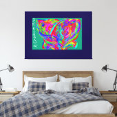 Furry Rainbow Colored Flower Leinwanddruck (Insitu (Schlafzimmer))