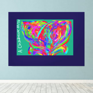 Furry Rainbow Colored Flower Leinwanddruck