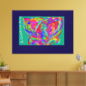 Furry Rainbow Colored Flower Leinwanddruck (Insitu (Wohnzimmer))