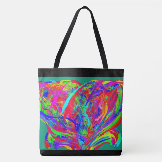 Furry Rainbow Colored Flower Tasche (Vorderseite)