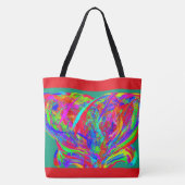 Furry Rainbow Colored Flower Tasche (Rückseite)