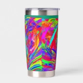 Furry Rainbow Colored Flower Thermobecher (Links)