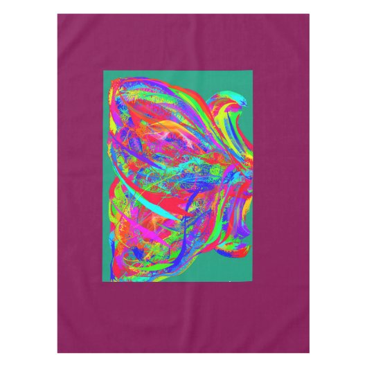 Furry Rainbow Colored Flower Tischdecke (Vorderseite)