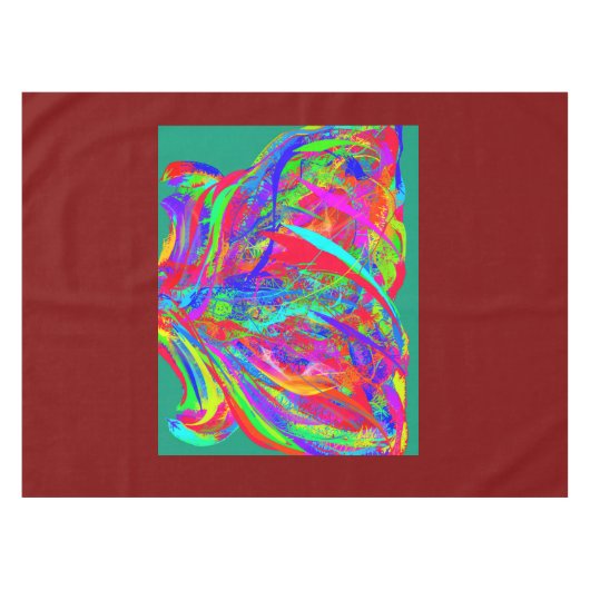 Furry Rainbow Colored Flower Tischdecke (Vorderseite (Horizontal))