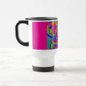 Furry Rainbow Colored Flower Travel Mug Reisebecher (Links)