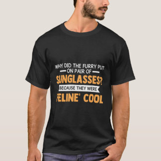 Furry Sunglasses Feline Spaß für Katzenbesitzer T-Shirt