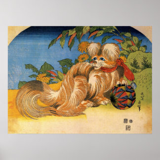 Furry Vintag Chinese Hund Poster