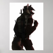 Furry Wolf Militär Poster (Vorne)