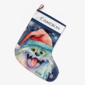 Furry Xmas Monster Großer Weihnachtsstrumpf (Vorderansicht (hängend))