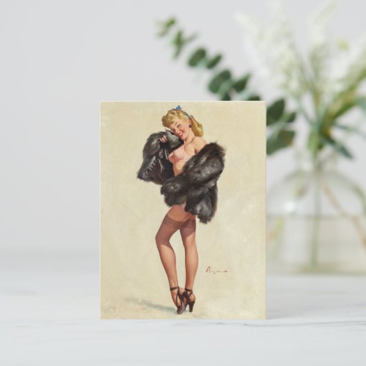 Furs Button nach oben Postkarte (Stehend Vorderseite)