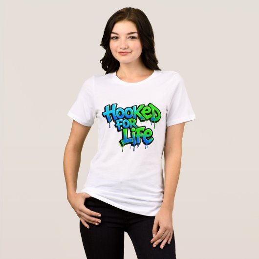 Fürs Leben angehakt Regenbogen Graffiti Tri-Blend Shirt (Vorderseite voll)