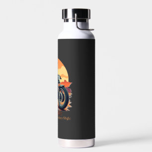 Fürs Motorradfahren geboren Chihuahua Kunstdruck Trinkflasche