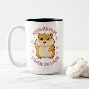 Fürs Töten geboren Hamster Meme Cute Lustige Bürog Zweifarbige Tasse