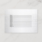 Fürsorge-Anweisungs-moderner silberner Visitenkarte (Rückseite)