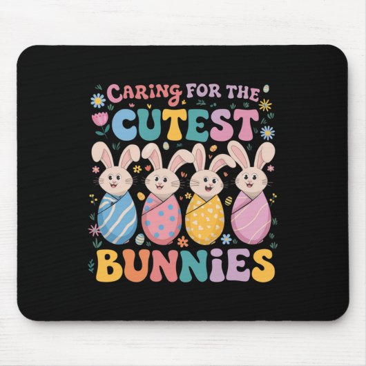 Fürsorgliche Nicu-Krankenschwester feiert Ostern m Mousepad (Vorne)