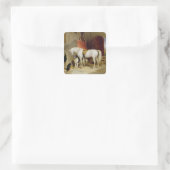 Fürst George's Favoriten (Öl auf Leinwand) Quadratischer Aufkleber (Tasche)