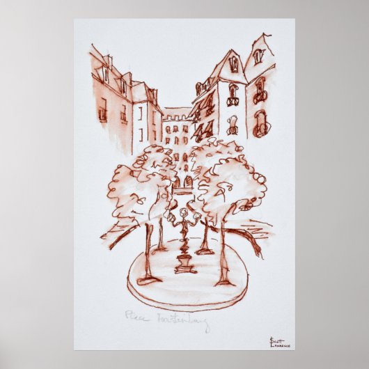 Furstenberg, Kirche Saint-Germain-des-Pres, Paris Poster (Vorne)