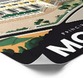 Fürstentum Monaco Vintage Illustration Poster (Ecke)