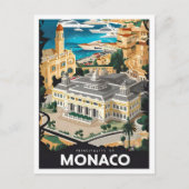 Fürstentum Monaco Vintage Illustration Postkarte (Vorderseite)