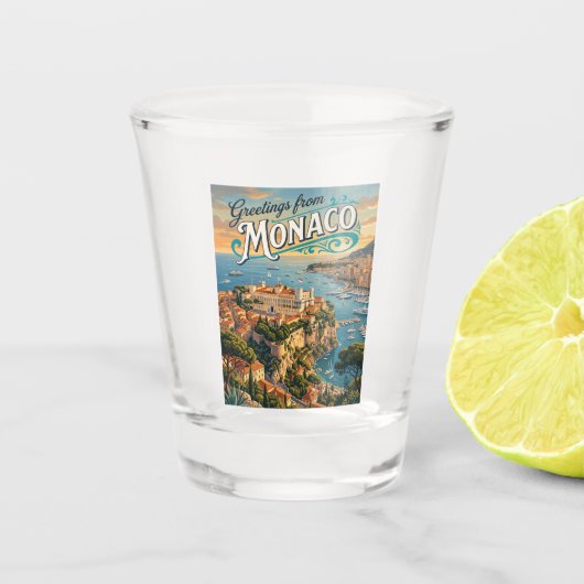Fürstpalast von Monaco Monaco Schnapsglas (Vorderseite)
