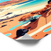 Fürteventura Spanien Vintage Illustration Poster (Ecke)