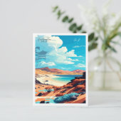 Fürteventura Spanien Vintage Illustration Postkarte (Stehend Vorderseite)