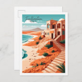 Fürteventura Spanien Vintage Illustration Postkarte (Vorne/Hinten)