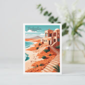 Fürteventura Spanien Vintage Illustration Postkarte (Stehend Vorderseite)