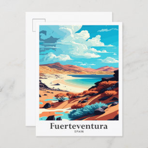 Fürteventura Spanien Vintage Reise Illustration Postkarte