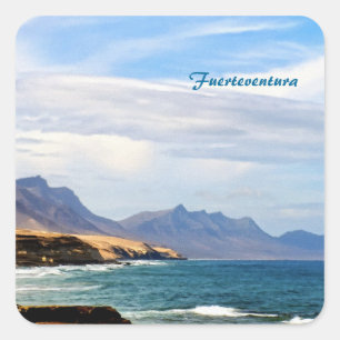 Fürteventura-Sticker Quadratischer Aufkleber