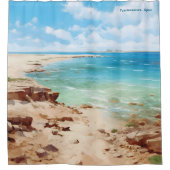 Fürteventura Vintage Illustration Duschvorhang (Vorderseite)