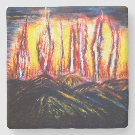 Fury-Feuer Steinuntersetzer (Vorderseite)