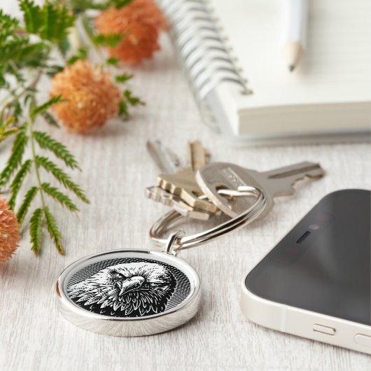 Fury Fierce: Der mächtige Blick auf einen Adler Schlüsselanhänger (Seite)