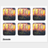 Fury Fires Quadratischer Aufkleber (Blatt)