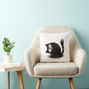 Fury Funy Black Cat Kissen