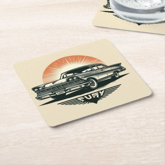 Fury Rechteckiger Pappuntersetzer (angewinkelt)